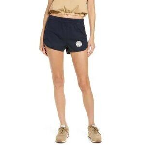 MOTHER The Triple Running Mate Cotton Shorts in Blue Nights Size X-Large